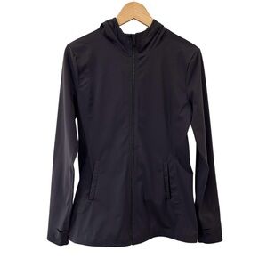 Carbon38 women’s Sculpt Jacket M black hooded zip activewear fitted performance